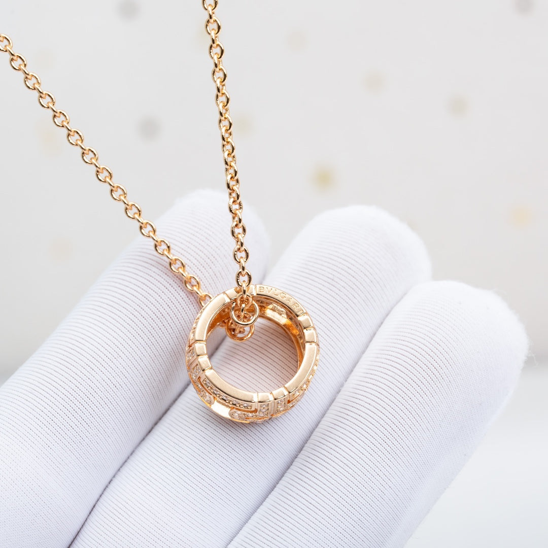 [Dawnora Jewelry]PARENTESI NECKLACE PINK GOLD DIAMOND