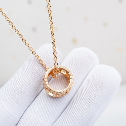 [Dawnora Jewelry]PARENTESI NECKLACE PINK GOLD DIAMOND