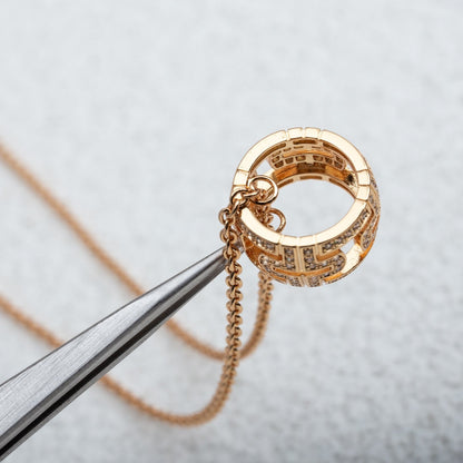 [Dawnora Jewelry]PARENTESI NECKLACE PINK GOLD DIAMOND