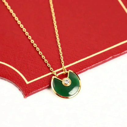 [Dawnora Jewelry]AMULETTE GOLD MALACHITE NECKLACE