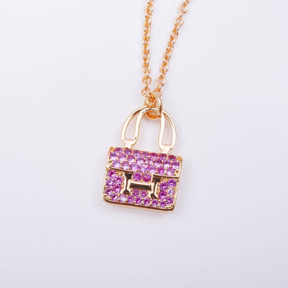 [Dawnora Jewelry]CONSTANCE PEDANT PURPLE DIAMOND NECKLACE