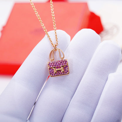[Dawnora Jewelry]CONSTANCE PEDANT PURPLE DIAMOND NECKLACE