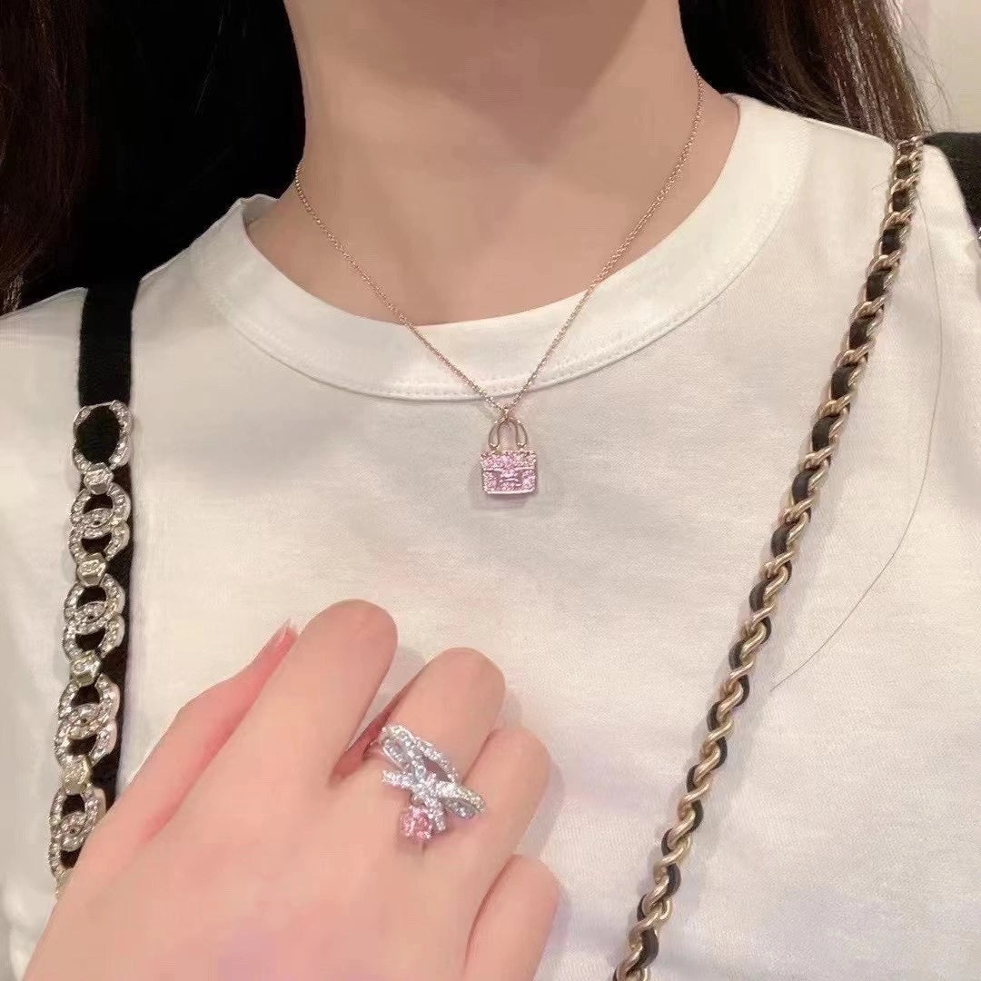 [Dawnora Jewelry]CONSTANCE PEDANT PURPLE DIAMOND NECKLACE