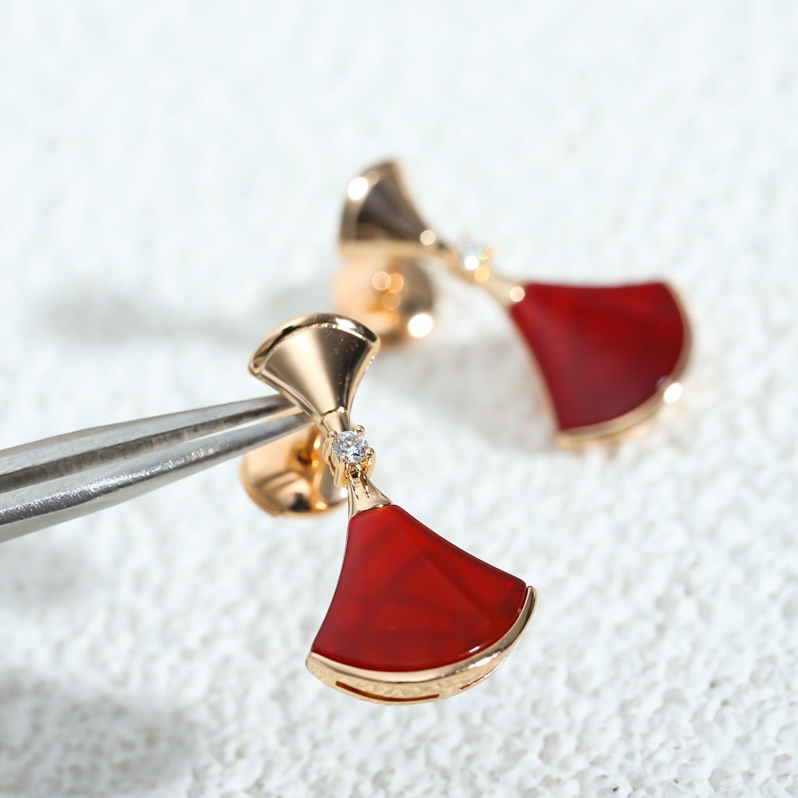 [Dawnora Jewelry]DREAM Carnelian PINK GOLD EARRINGS