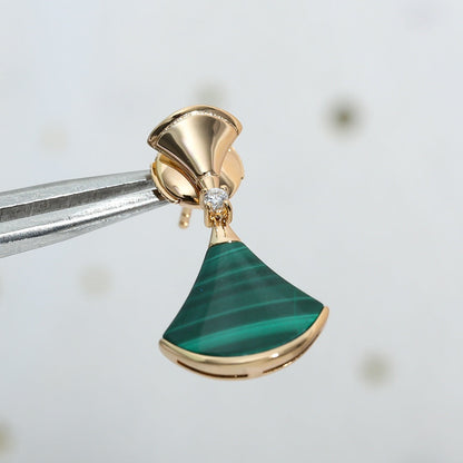 [Dawnora Jewelry]DREAM MALACHITE PINK GOLD EARRINGS