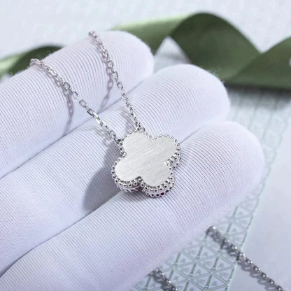 [Dawnora Jewelry]CLOVER  15MM DIAMOND LASER NECKLACE SILVER