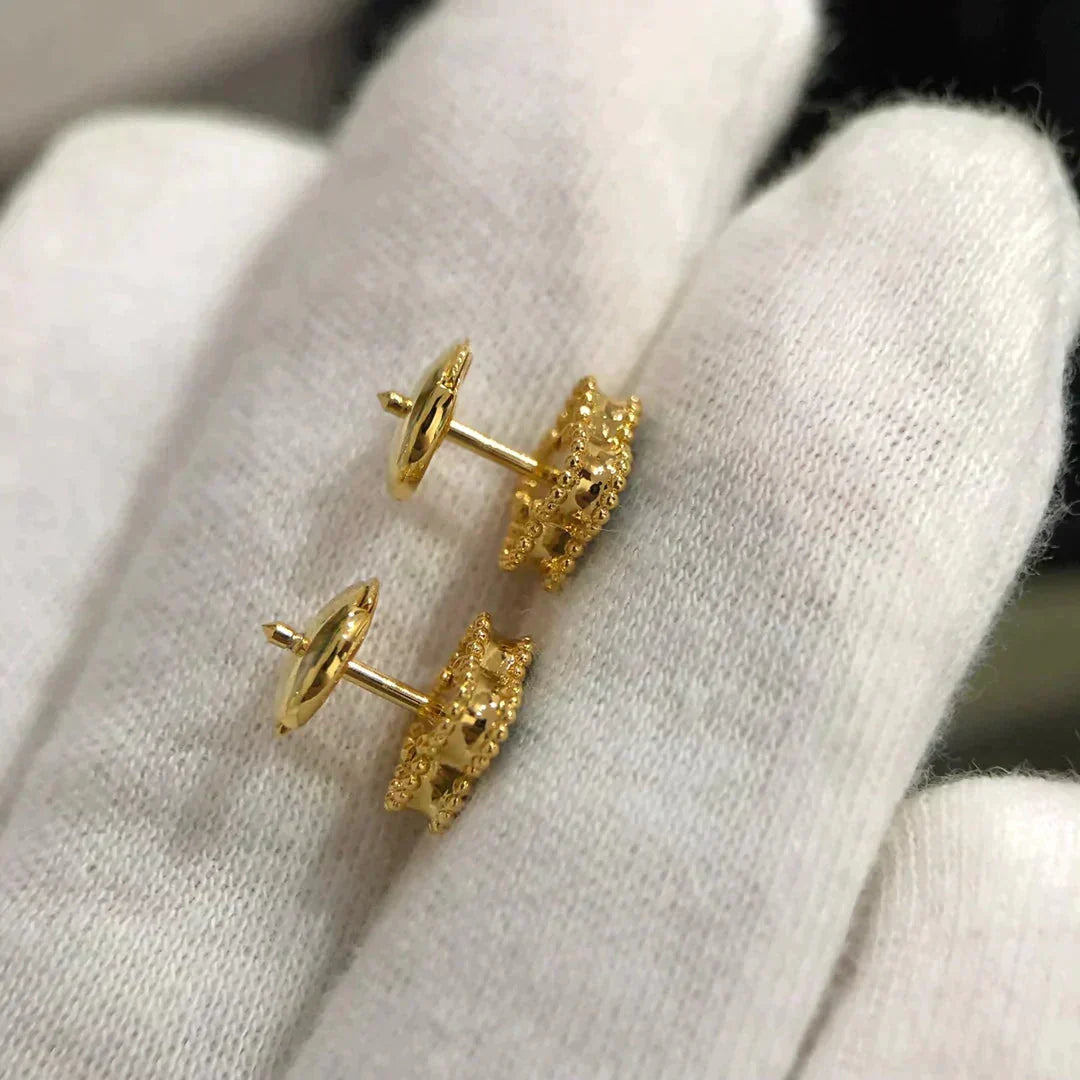 [Dawnora Jewelry]CLOVER MINI 9.5MM MALACHITE  EARRINGS