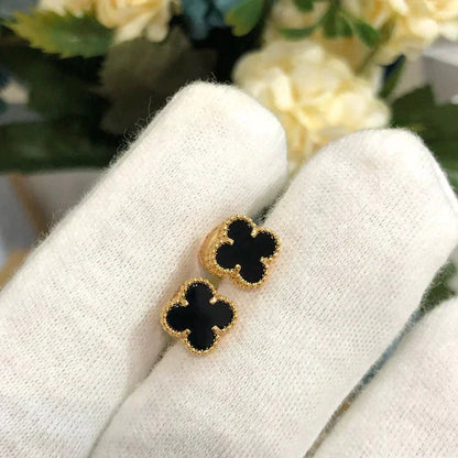 [Dawnora Jewelry]CLOVER MINI 9.5MM BLACK MOP EARRINGS