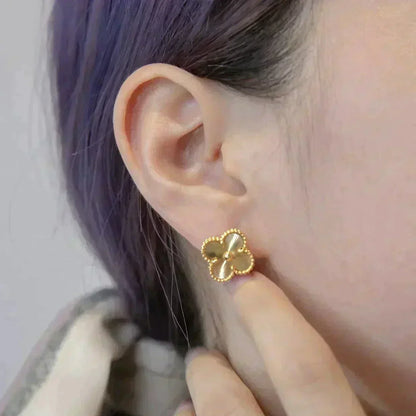 [Dawnora Jewelry]CLOVER MEDIUM 1 MOTIFS LASER EARRINGS
