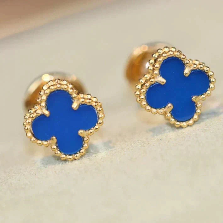 [Dawnora Jewelry]CLOVER MINI 9.5MM TURQUOISE EARRINGS