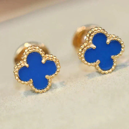 [Dawnora Jewelry]CLOVER MINI 9.5MM TURQUOISE EARRINGS