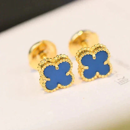 [Dawnora Jewelry]CLOVER MINI 9.5MM TURQUOISE EARRINGS