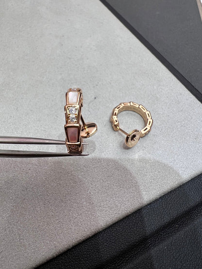[Dawnora Jewelry]SERPENTI MOP PINK GOLD EARRINGS