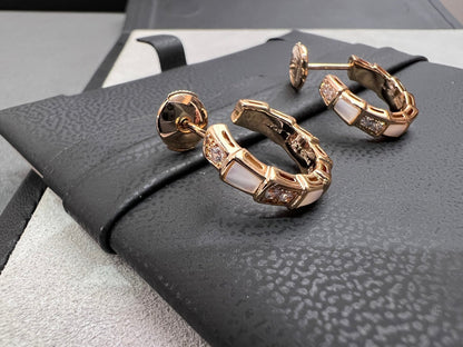 [Dawnora Jewelry]SERPENTI MOP PINK GOLD EARRINGS