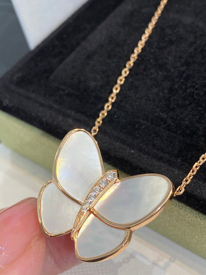 [Dawnora Jewelry]BUTTERFLY GOLD MOP DIAMOND NECKLACE