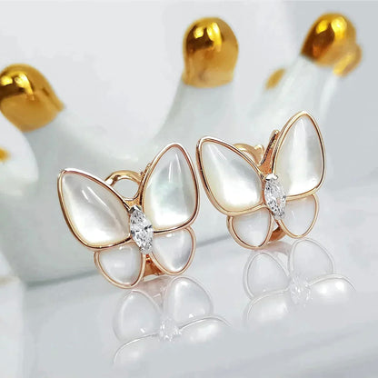 [Dawnora Jewelry]BUTTERFLY MOP DIAMOND EARRINGS