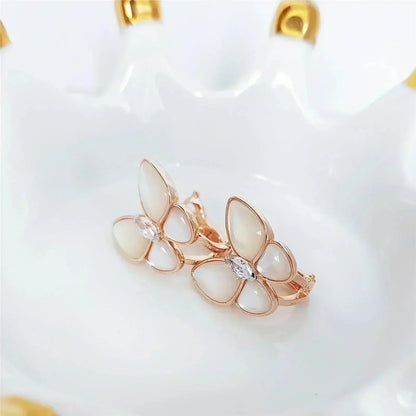 [Dawnora Jewelry]BUTTERFLY MOP DIAMOND EARRINGS