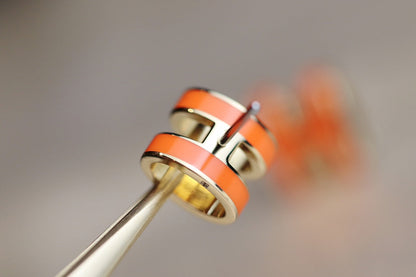 [Dawnora Jewelry]MINI POP H EARRINGS ORANGE