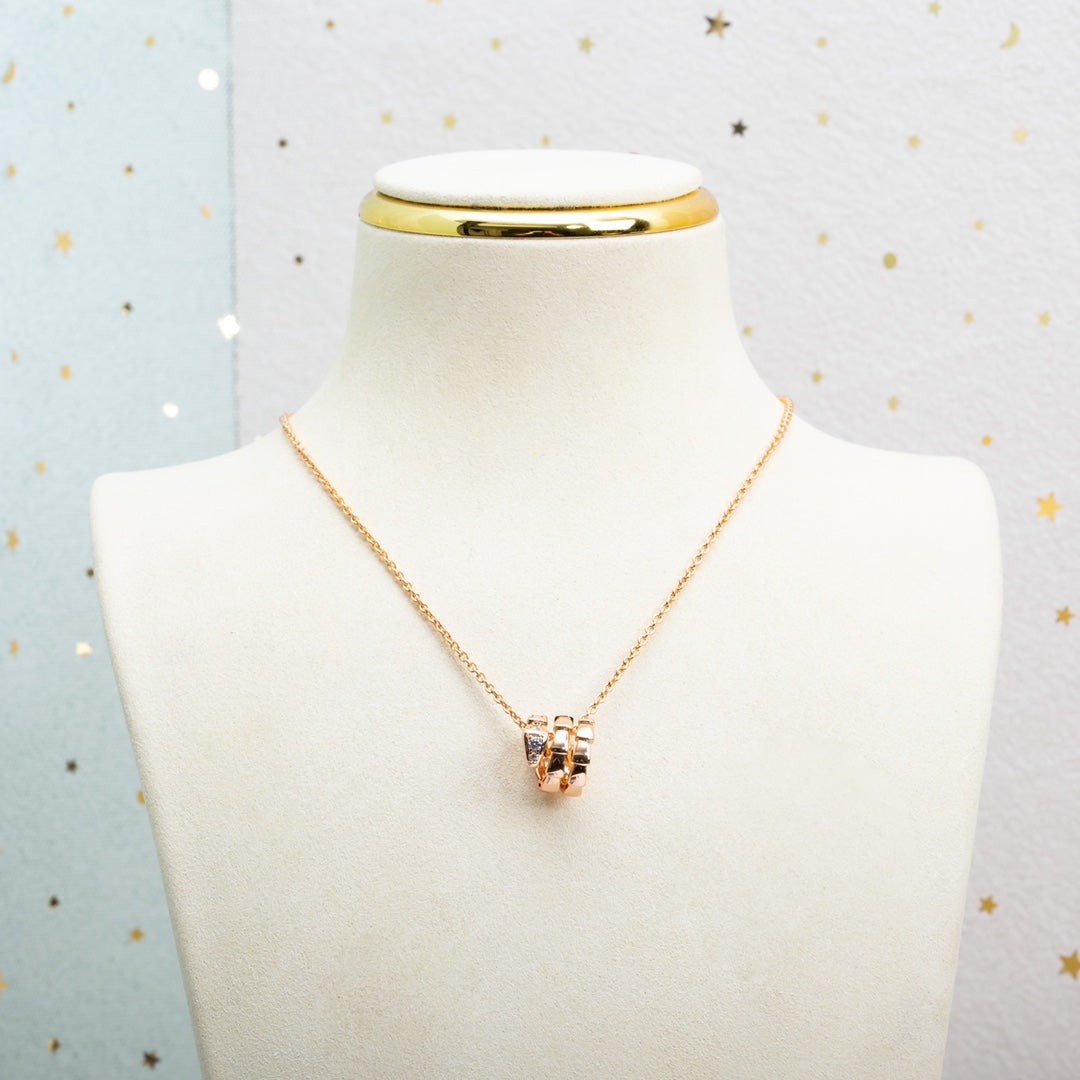 [Dawnora Jewelry]SERPENTI PINK GOLD NECKLACE DIAMOND