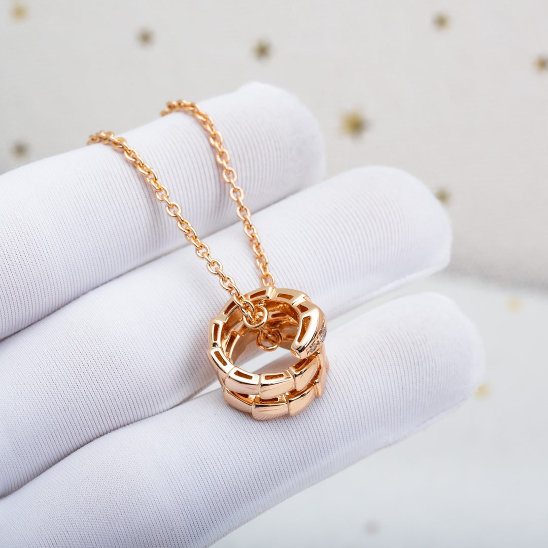[Dawnora Jewelry]SERPENTI PINK GOLD NECKLACE DIAMOND