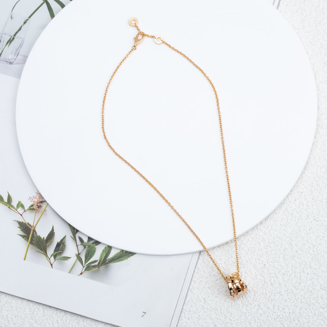 [Dawnora Jewelry]SERPENTI PINK GOLD NECKLACE DIAMOND