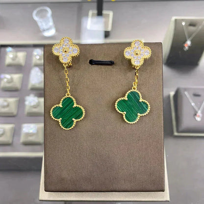[Dawnora Jewelry]CLOVER  2 MOTIFS  DIAMOND  EARRINGS (MULTIPLE CHOICESç´