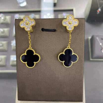 [Dawnora Jewelry]CLOVER  2 MOTIFS  DIAMOND  EARRINGS (MULTIPLE CHOICESç´