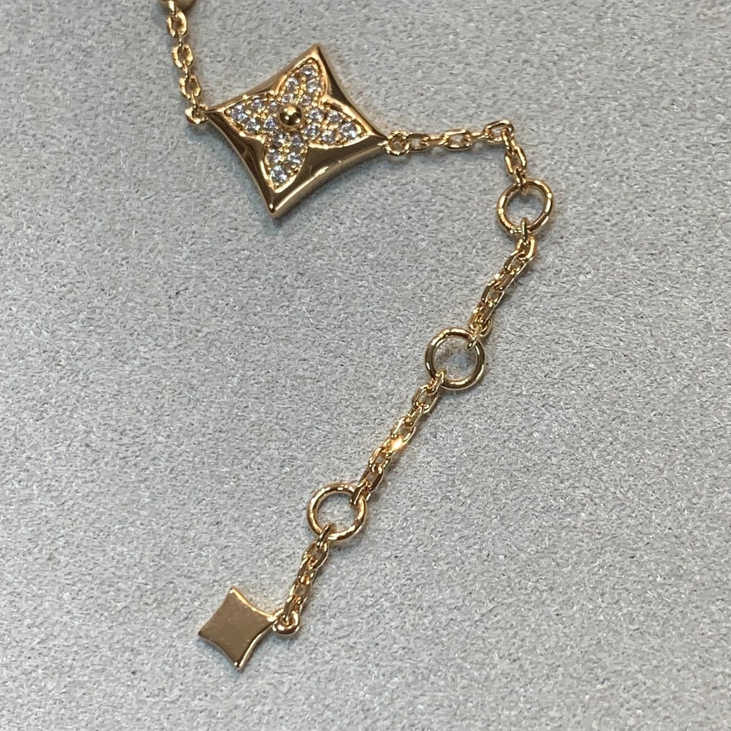[Dawnora Jewelry]STAR AND SUN 4 MOTIFS GOLD DIAMONDS BRACELET