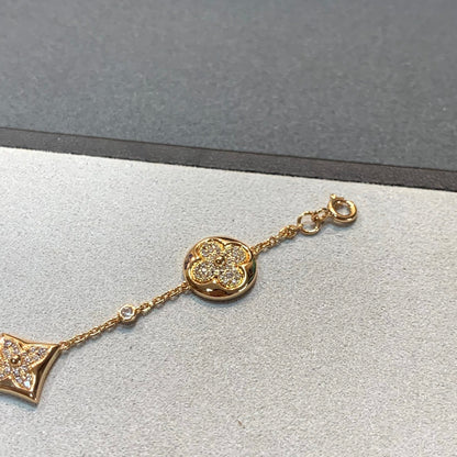 [Dawnora Jewelry]STAR AND SUN 4 MOTIFS GOLD DIAMONDS BRACELET