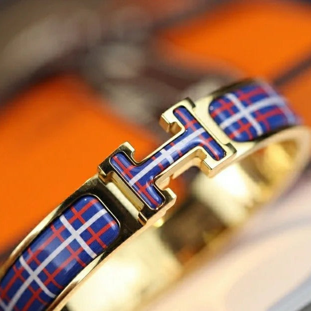 [Dawnora Jewelry]H TARTAN BRACELET 12MM