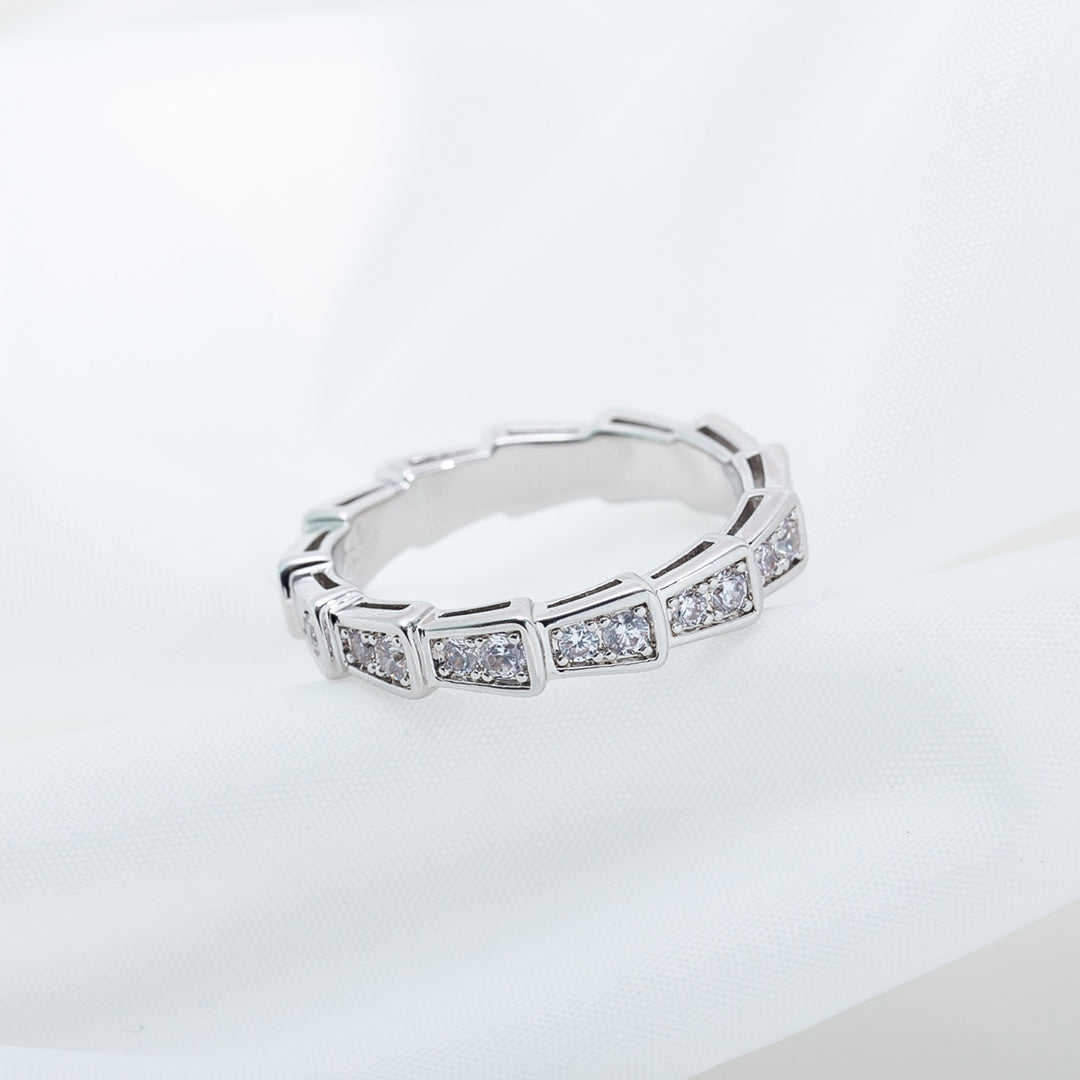 [Dawnora Jewelry]SERPENTI RING SILVER DIAMOND PAVED 3MM