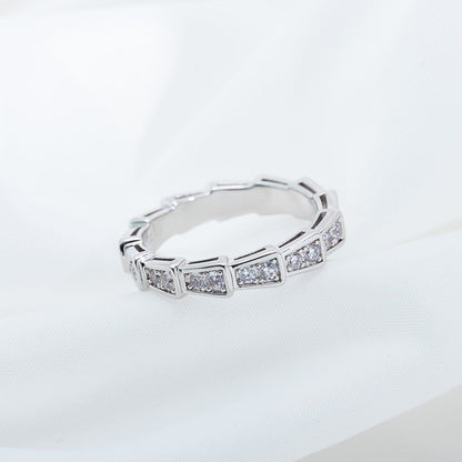 [Dawnora Jewelry]SERPENTI RING SILVER DIAMOND PAVED 3MM