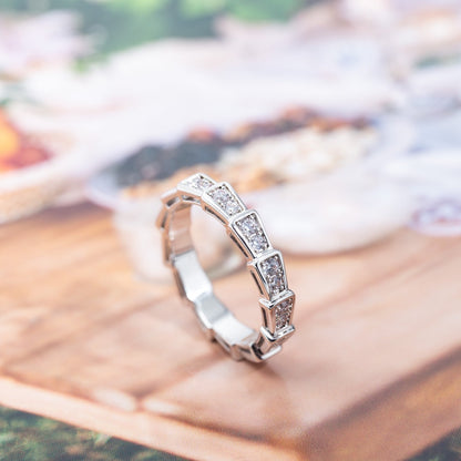 [Dawnora Jewelry]SERPENTI RING SILVER DIAMOND PAVED 3MM