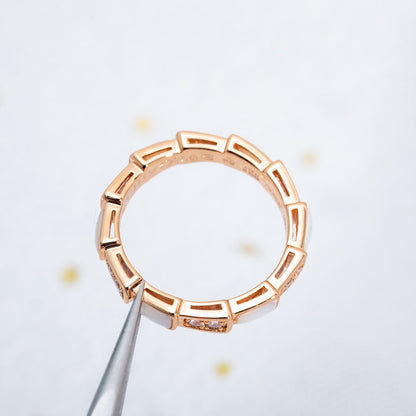 [Dawnora Jewelry]SERPENTI RING PINK GOLD DIAMOND MOP 3MM