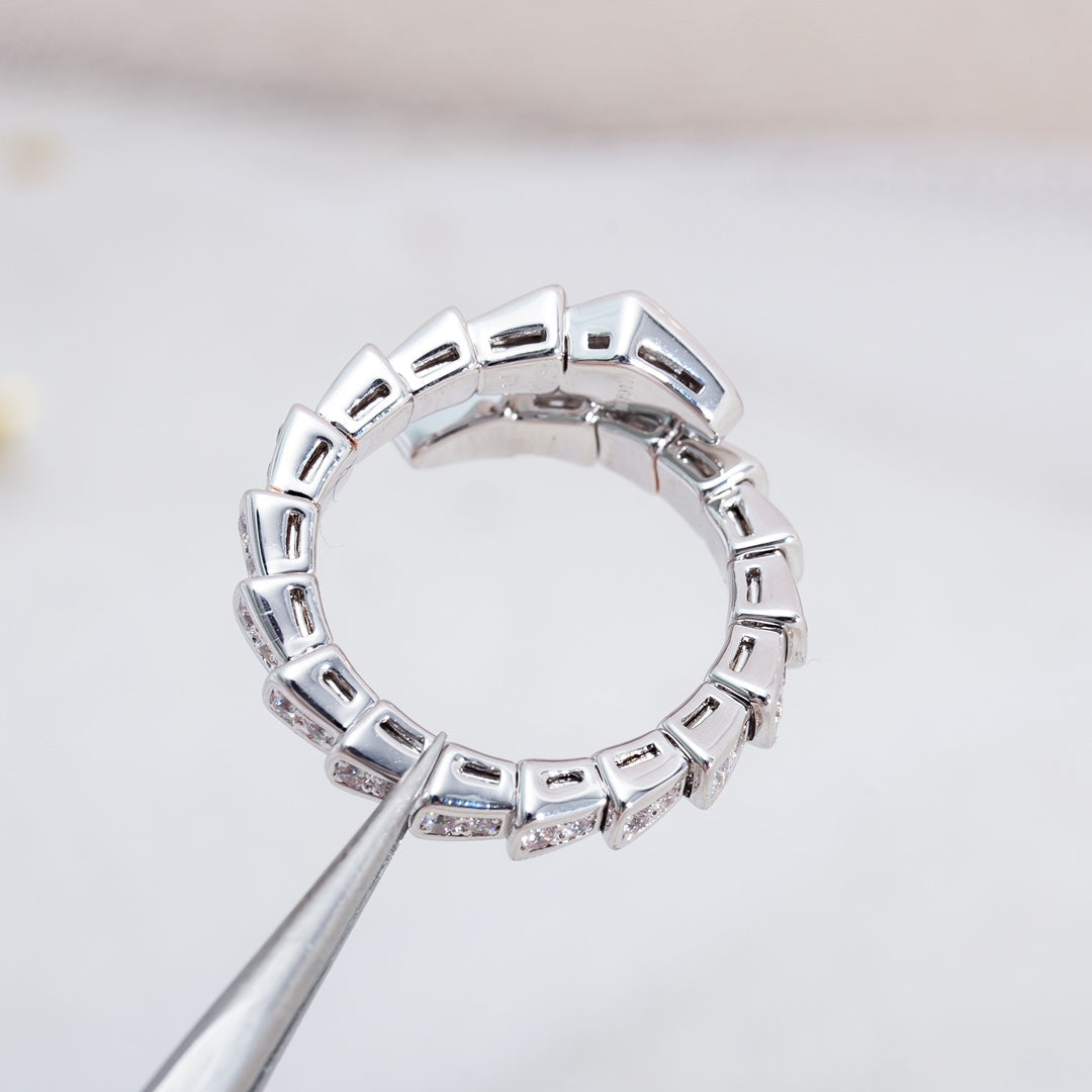 [Dawnora Jewelry]SERPENTI RING SILVER DIAMOND PAVED 4MM