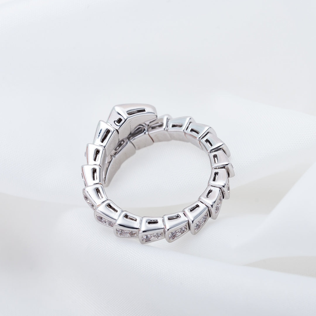 [Dawnora Jewelry]SERPENTI RING SILVER DIAMOND PAVED 4MM
