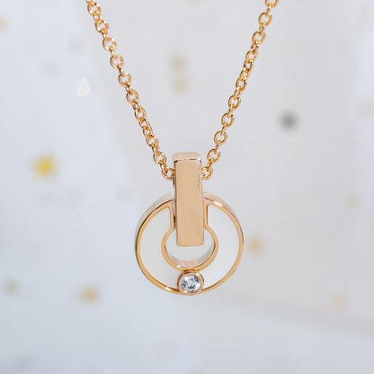 [Dawnora Jewelry]GARI NECKLACE PINK GOLD MOP
