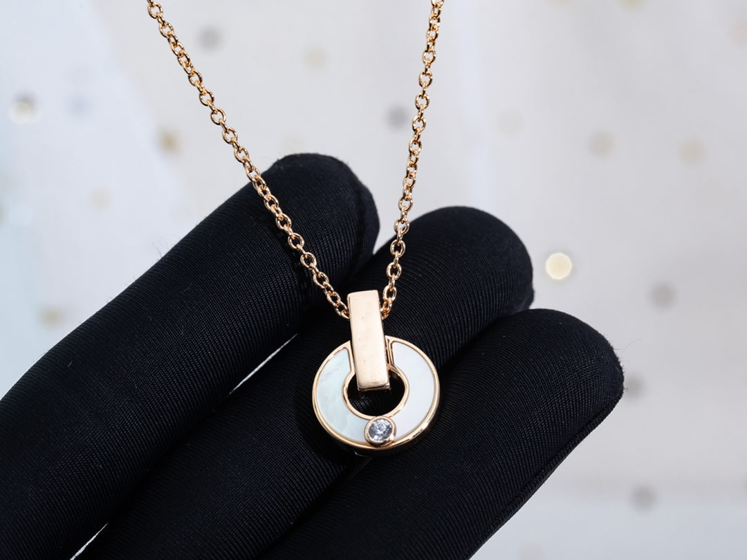 [Dawnora Jewelry]GARI NECKLACE PINK GOLD MOP