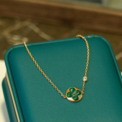 [Dawnora Jewelry]SUN MALACHITE 1 DIAMOND PINK GOLD BRACELET