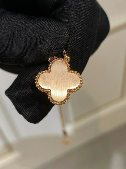 [Dawnora Jewelry]CLOVER 15MM DIAMOND RHODONITE NECKLACE