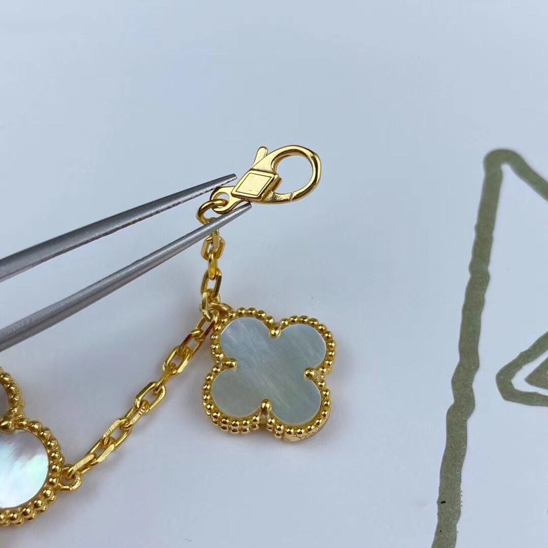 [Dawnora Jewelry]MAGIC CLOVER MOP GOLD BRACELET 5 MOTIFS