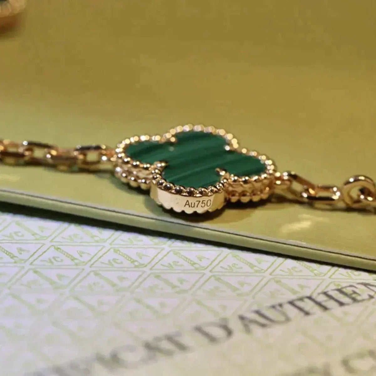[Dawnora Jewelry] CLOVER 5 MOTIF MALACHITE BRACELET COLLECTION