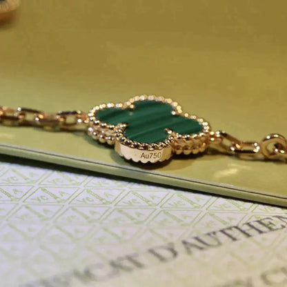 [Dawnora Jewelry] CLOVER 5 MOTIF MALACHITE BRACELET COLLECTION