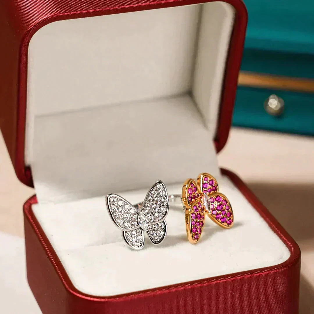 [Dawnora Jewelry]TWIN BUTTERFLY DIAMOND RING