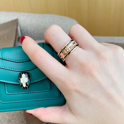 [Dawnora Jewelry]ZERO 1 PINK GOLD BLACK CERAMIC RING