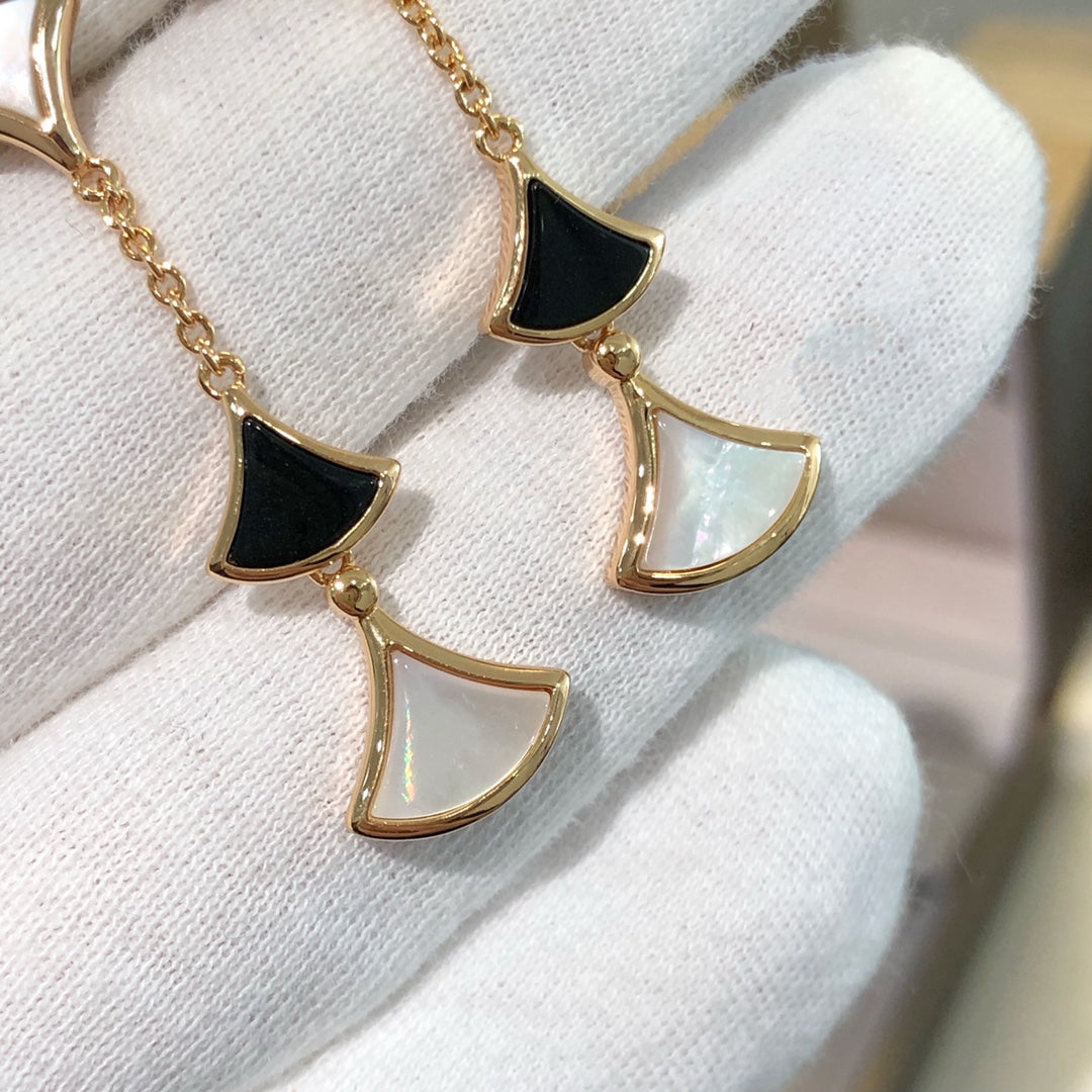 [Dawnora Jewelry]DREAM EARRINGS 3 MOTIFS ONYX MOP PINK GOLD