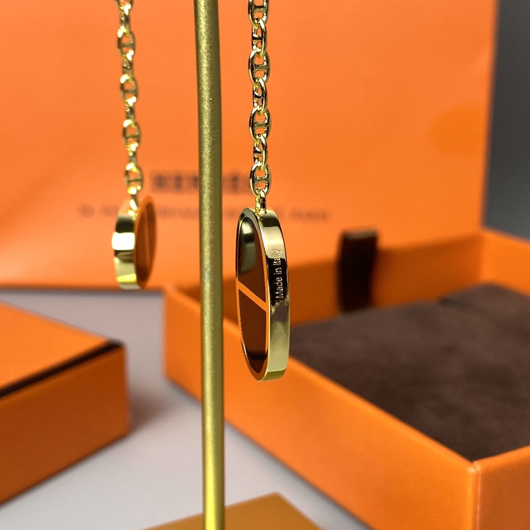 [Dawnora Jewelry]CHAINE VERSO BLACK CERAMIC EARRINGS