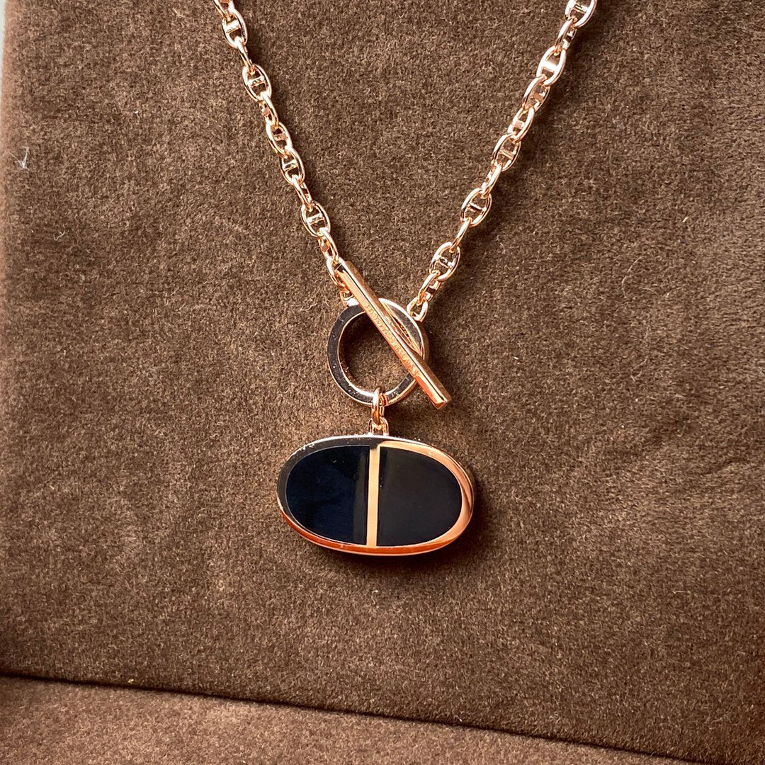 [Dawnora Jewelry]CHAINE VERSO BLACK CERAMIC NECKLACE