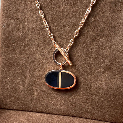 [Dawnora Jewelry]CHAINE VERSO BLACK CERAMIC NECKLACE