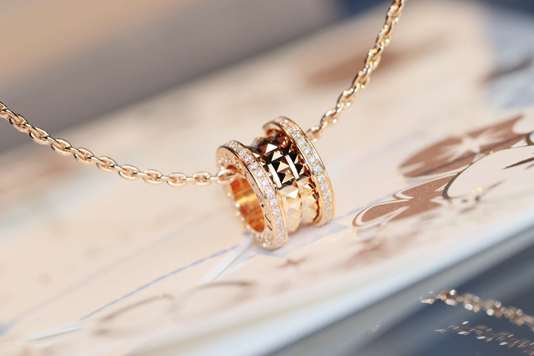[Dawnora Jewelry]ZERO 1 ROCK PEDANT PINK GOLD NECKLACE